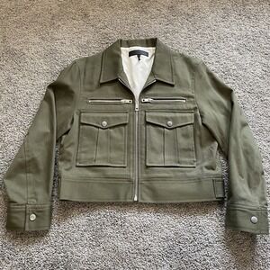 Rag & Bone New York Women's 6 Pike Jacket in Olive Green Zip Up Front Pockets‎